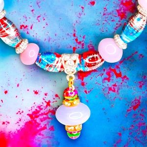 Glass bead necklace
